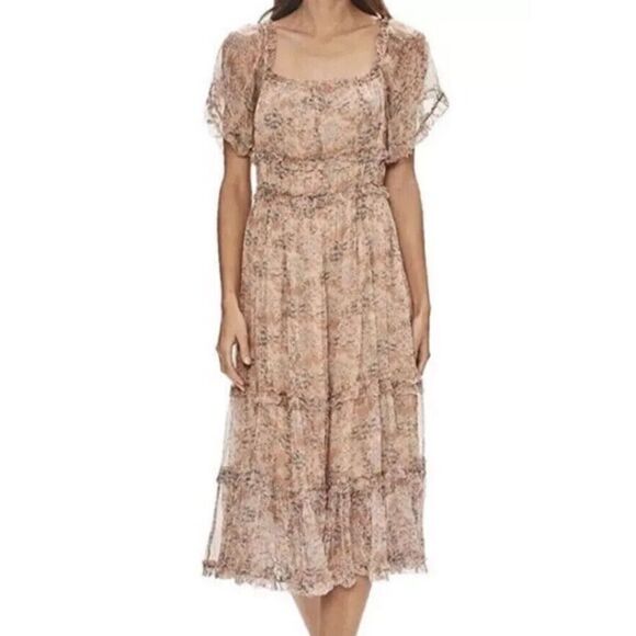 Love the Label x Anthropologie Sz M Waterlily Print Off The Shoulder Dress - Picture 12 of 13